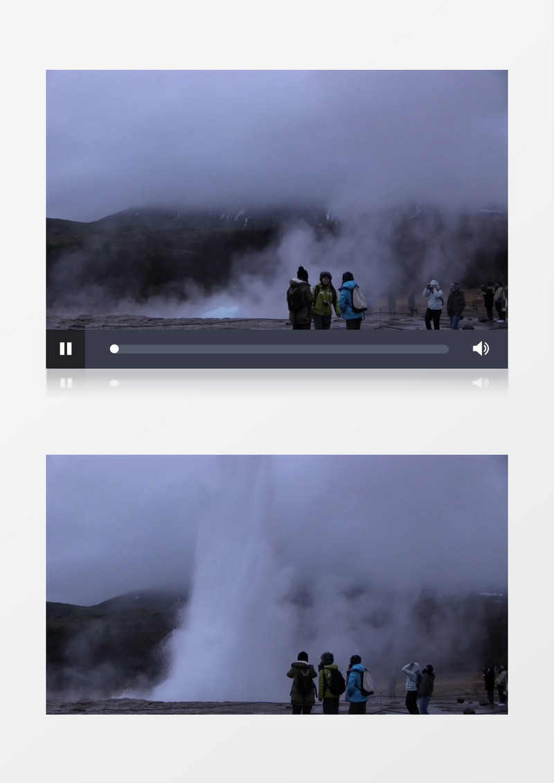 火山爆发旅游者旅行实拍视频