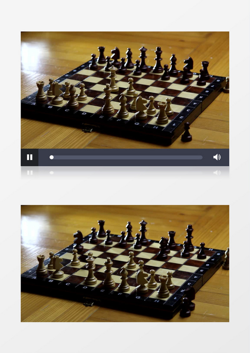 棋盘上的国际象棋不断移动变换位置实拍视频素材