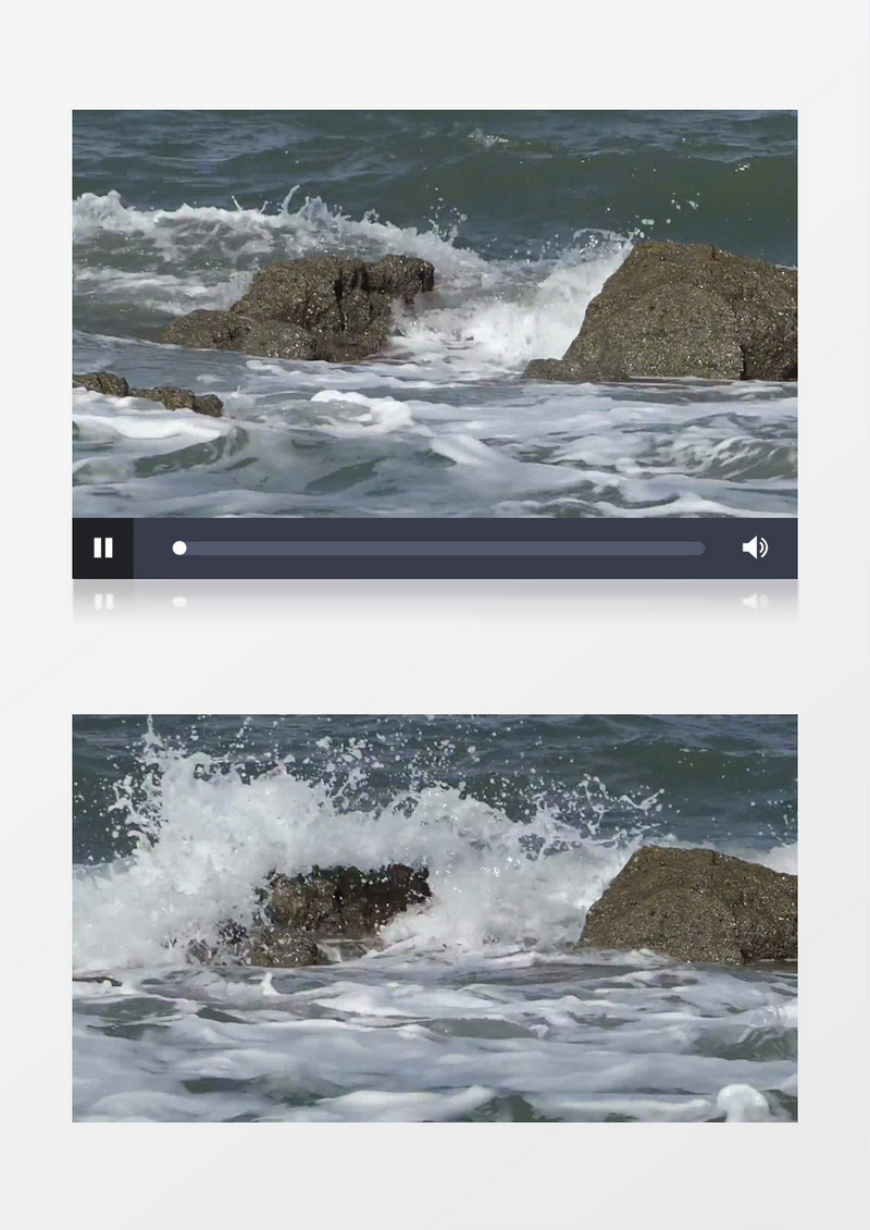 大海海浪拍打岩石实拍视频素材