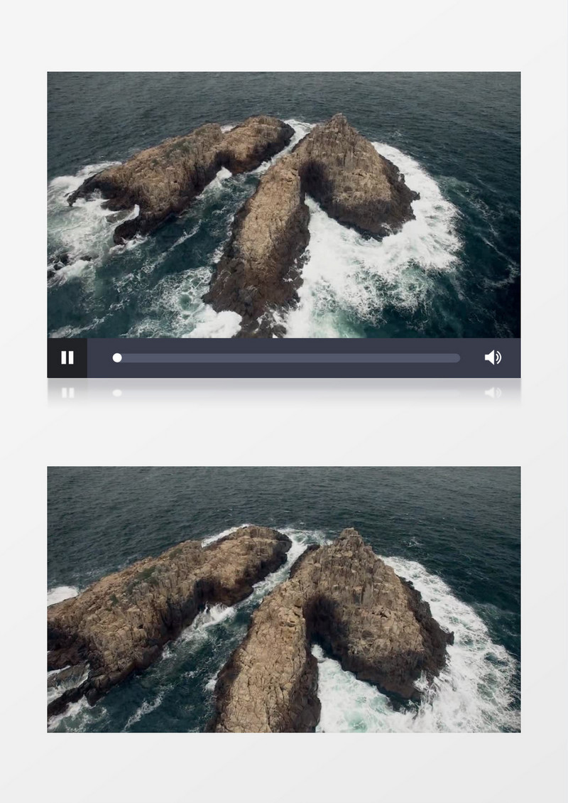 高清实拍海浪拍打着礁石形成的美丽浪花实拍视频素材