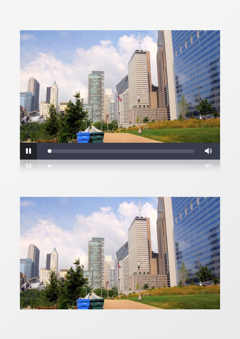 高清实拍美丽的晴天里现代化的城市景观实拍视频素材
