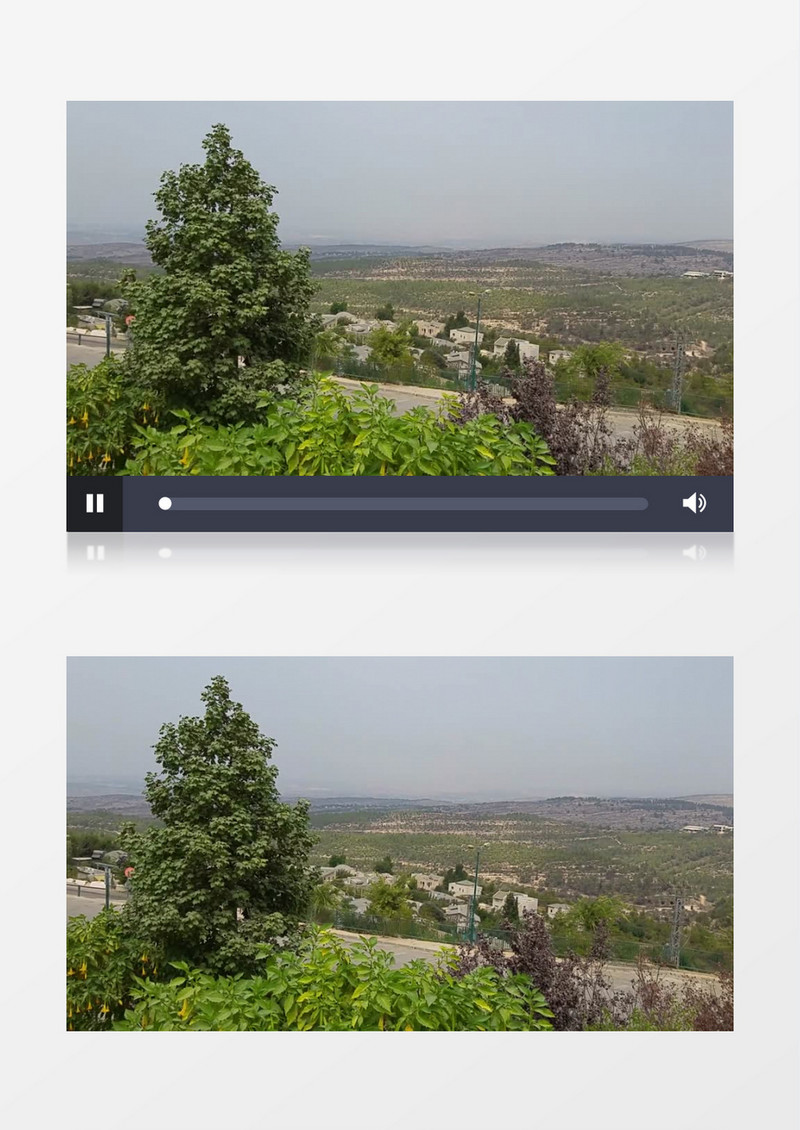 高清实拍站在高处远望山下的村庄茂密的森林植被实拍视频素材