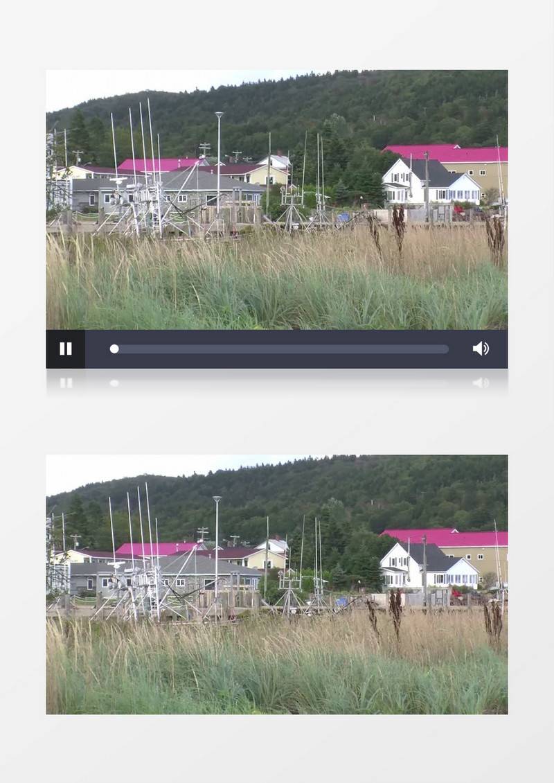 高清实拍大山底下的小村庄实拍视频素材