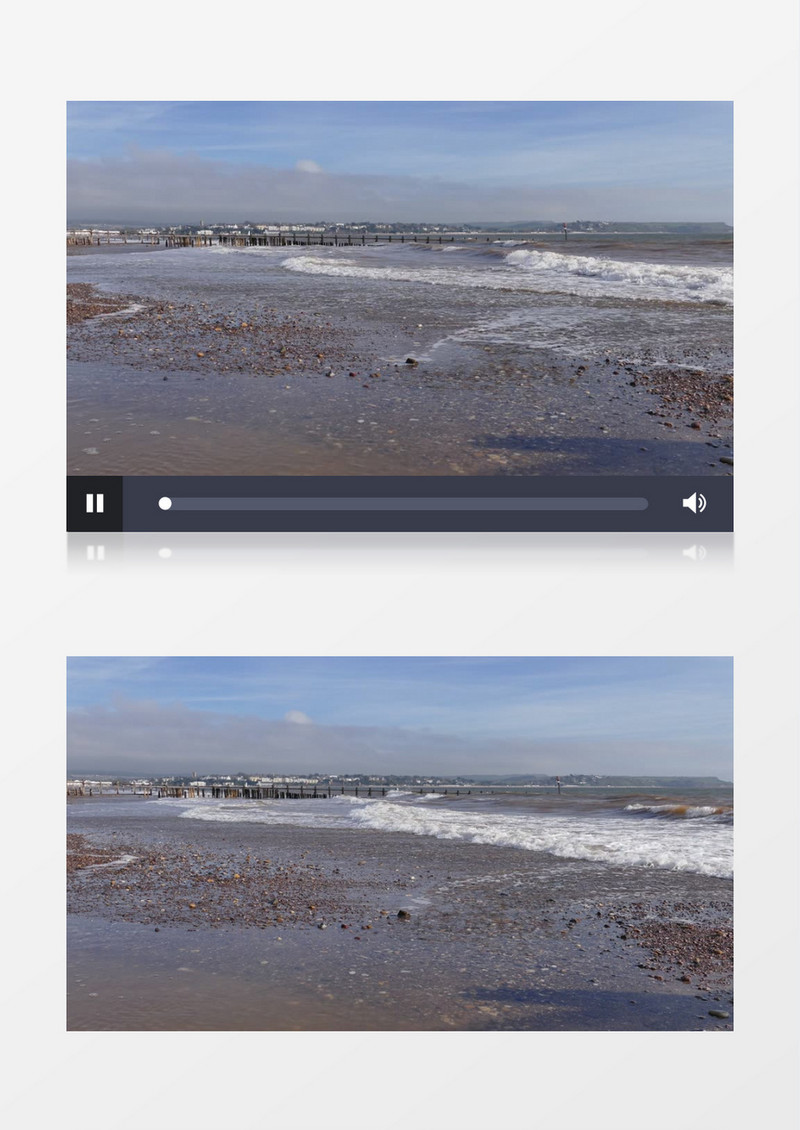 海边沙滩海浪实拍视频素材