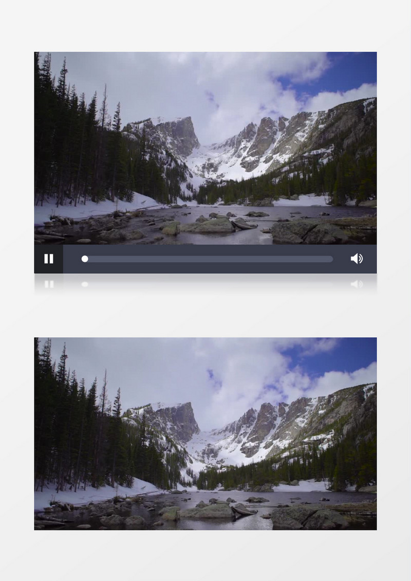 雪山和河流风云变幻的天气视频素材