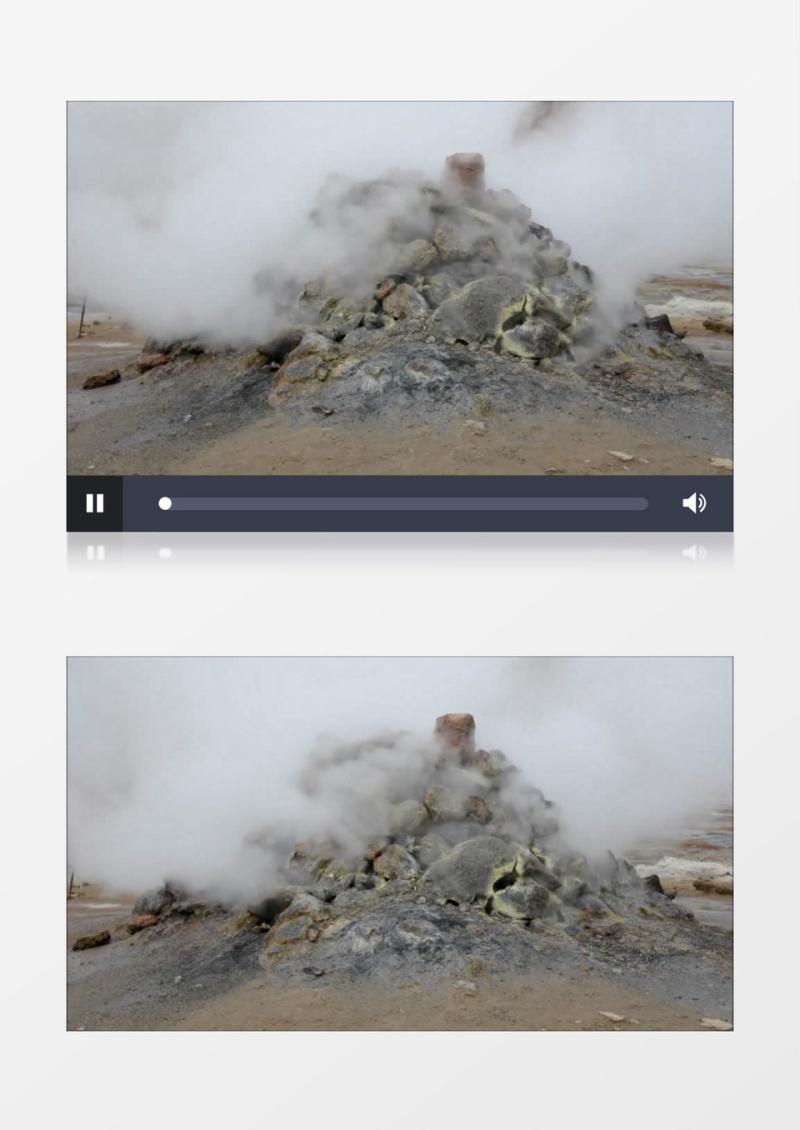 名胜古迹火山景观热气实拍视频素材
