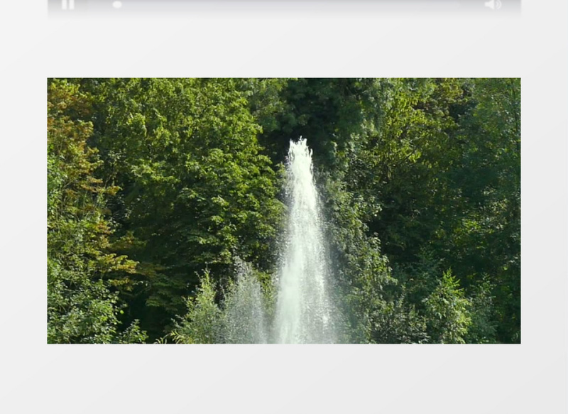 夏天公园喷泉喷水实拍视频素材