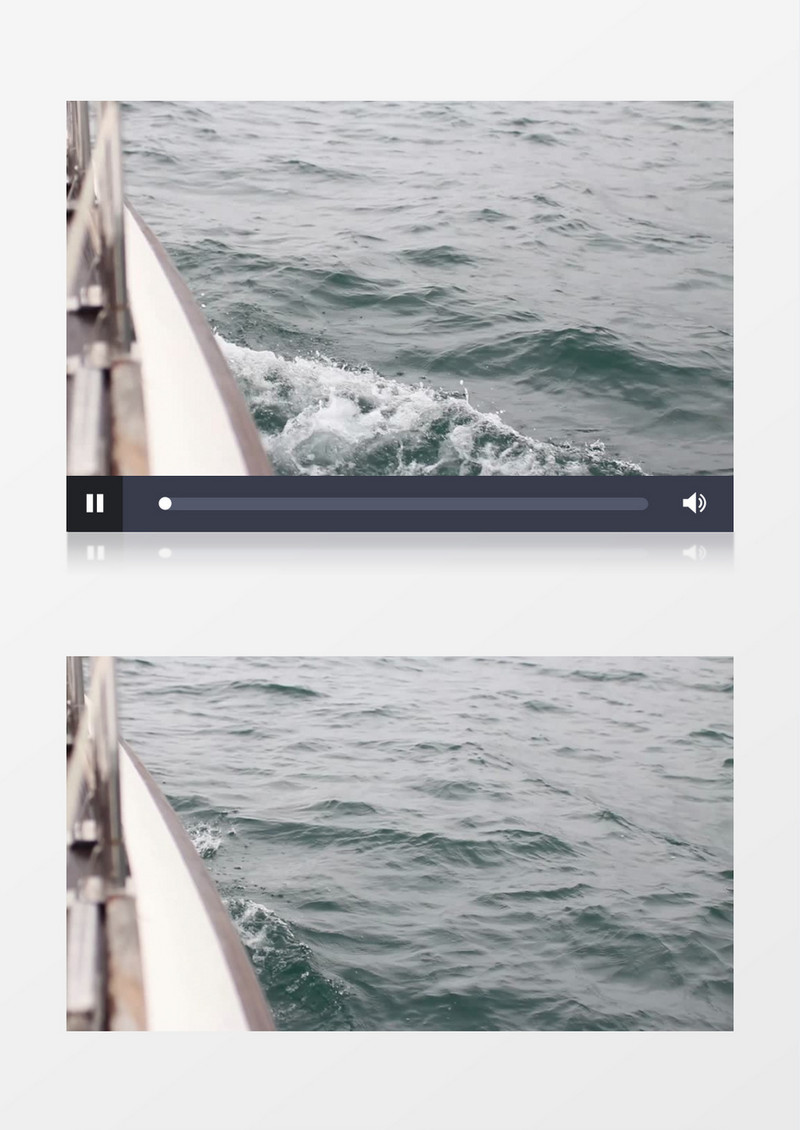 高清实拍快艇在经过海面时的海水变化实拍视频素材