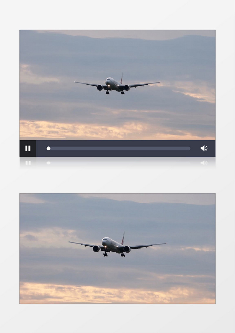 航空公司喷气式飞机运输飞行着陆实拍视频素材