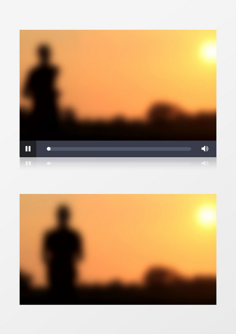 模糊散景拍摄傍晚黄昏跑步中的人实拍视频素材