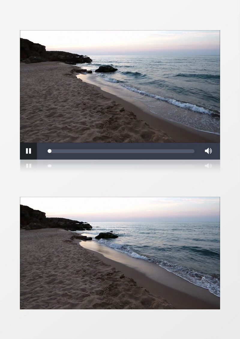 特写拍摄户外日落日出黄昏海滩沙滩波浪波光粼粼实拍视频素材