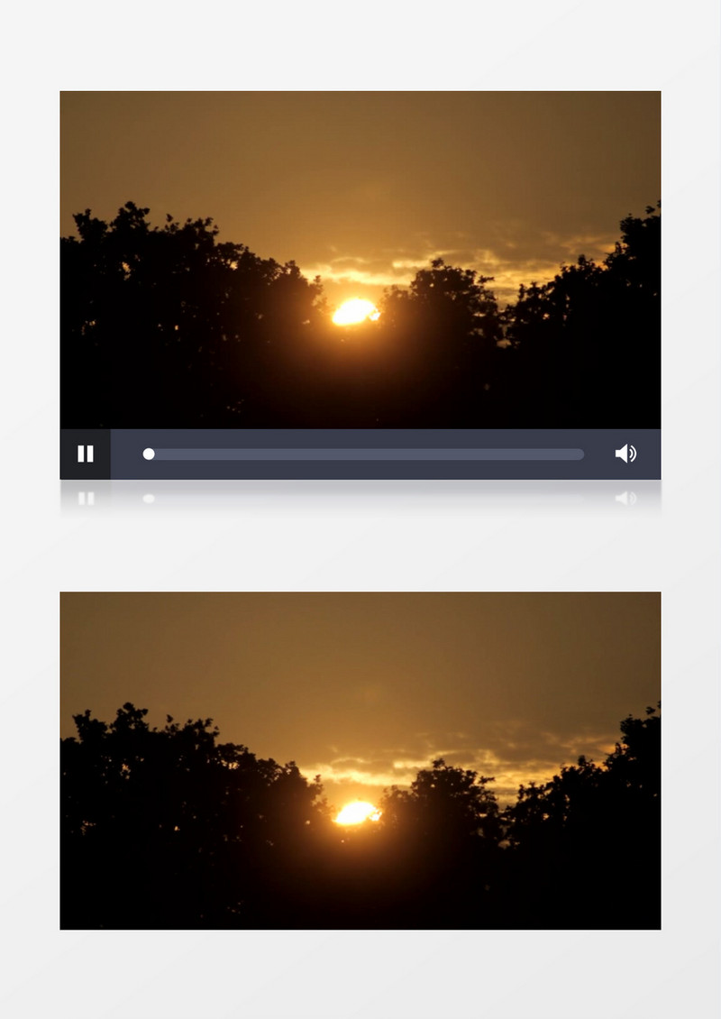 傍晚黄昏自然景观太阳日落树木剪影实拍视频素材