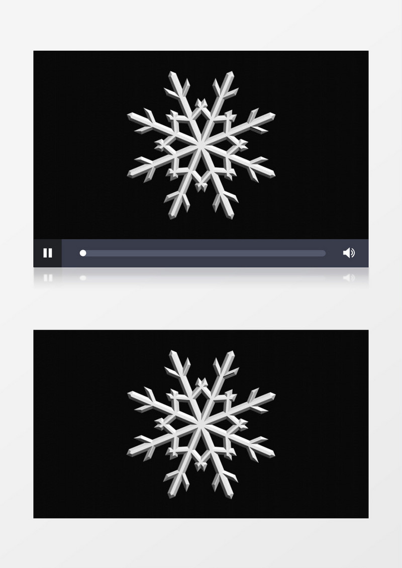 旋转的雪花模型展示视频素材