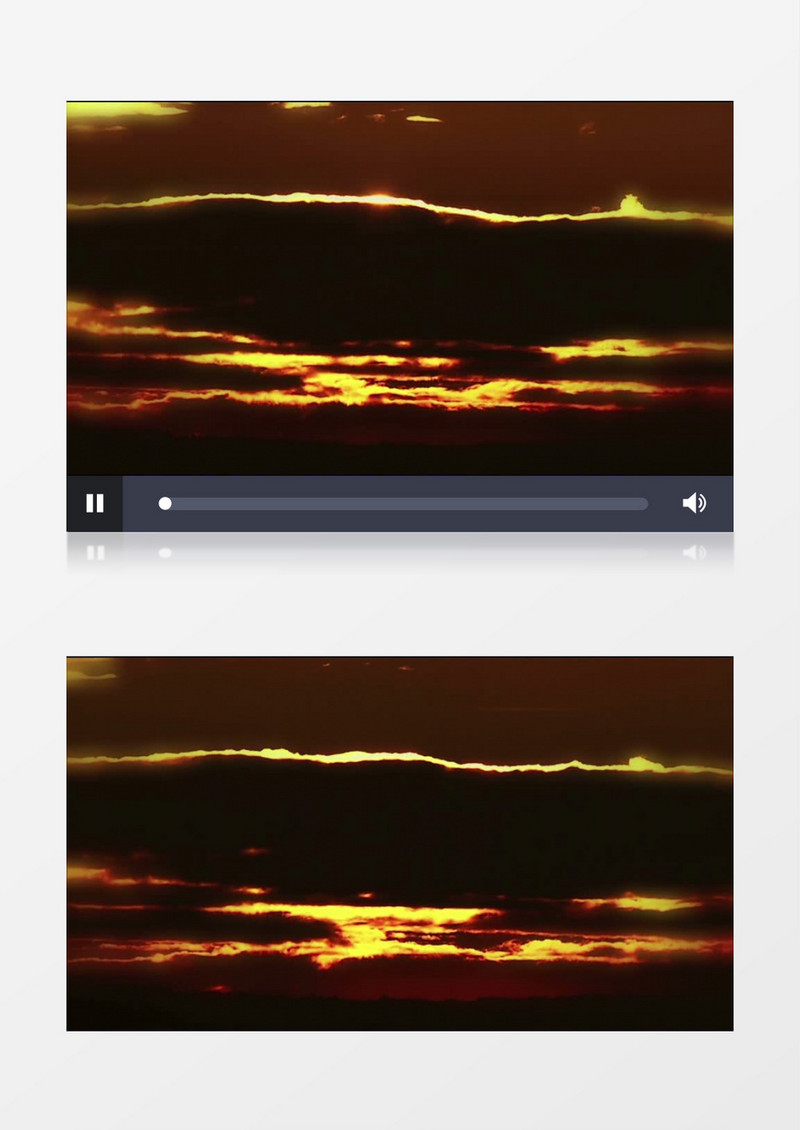 云层半遮日落近景实拍视频