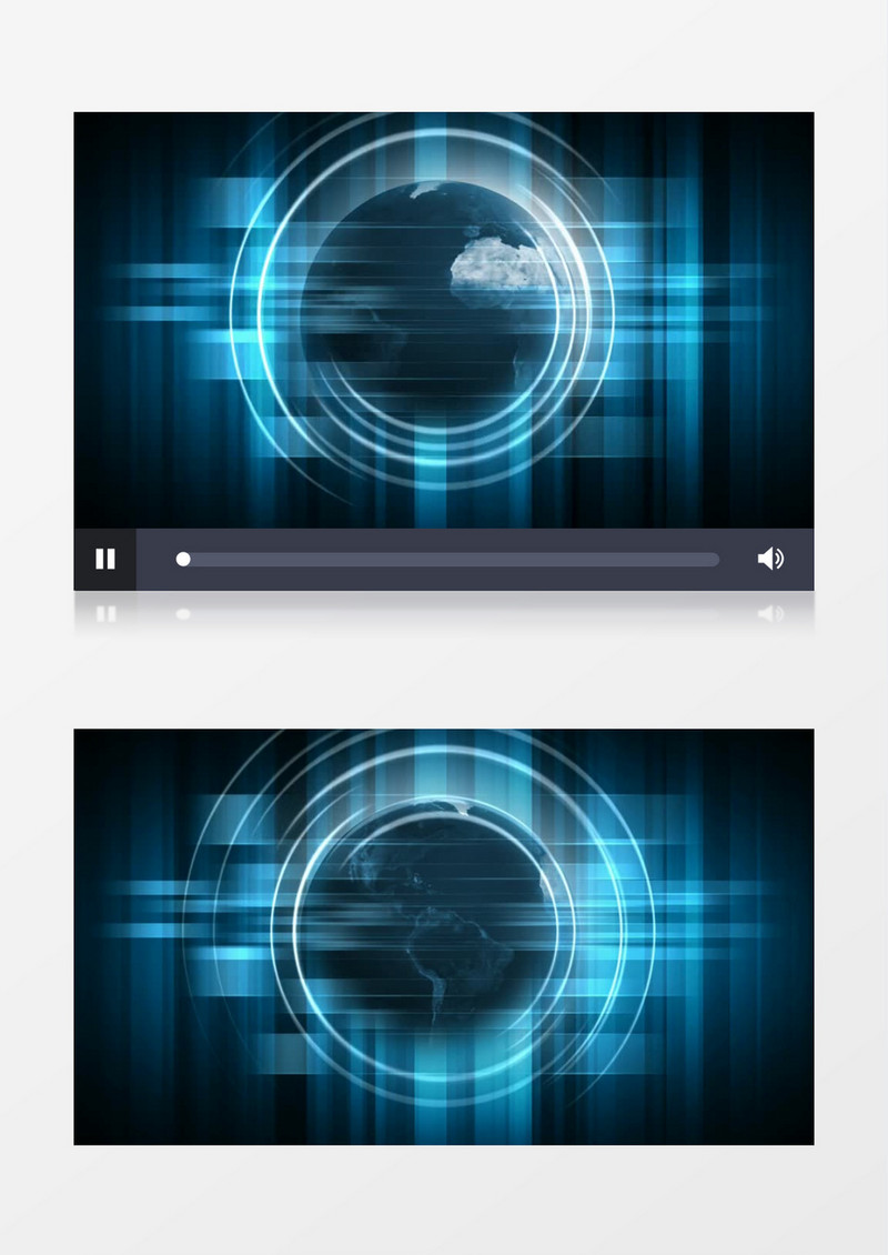 未来蓝色几何地球全系运动背景视频
