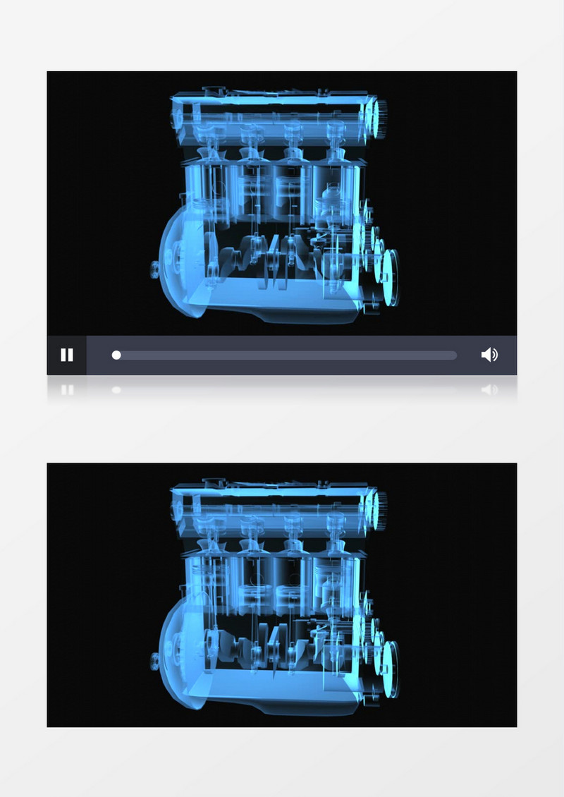 3D效果模拟汽车发动机内部旋转构造视频素材