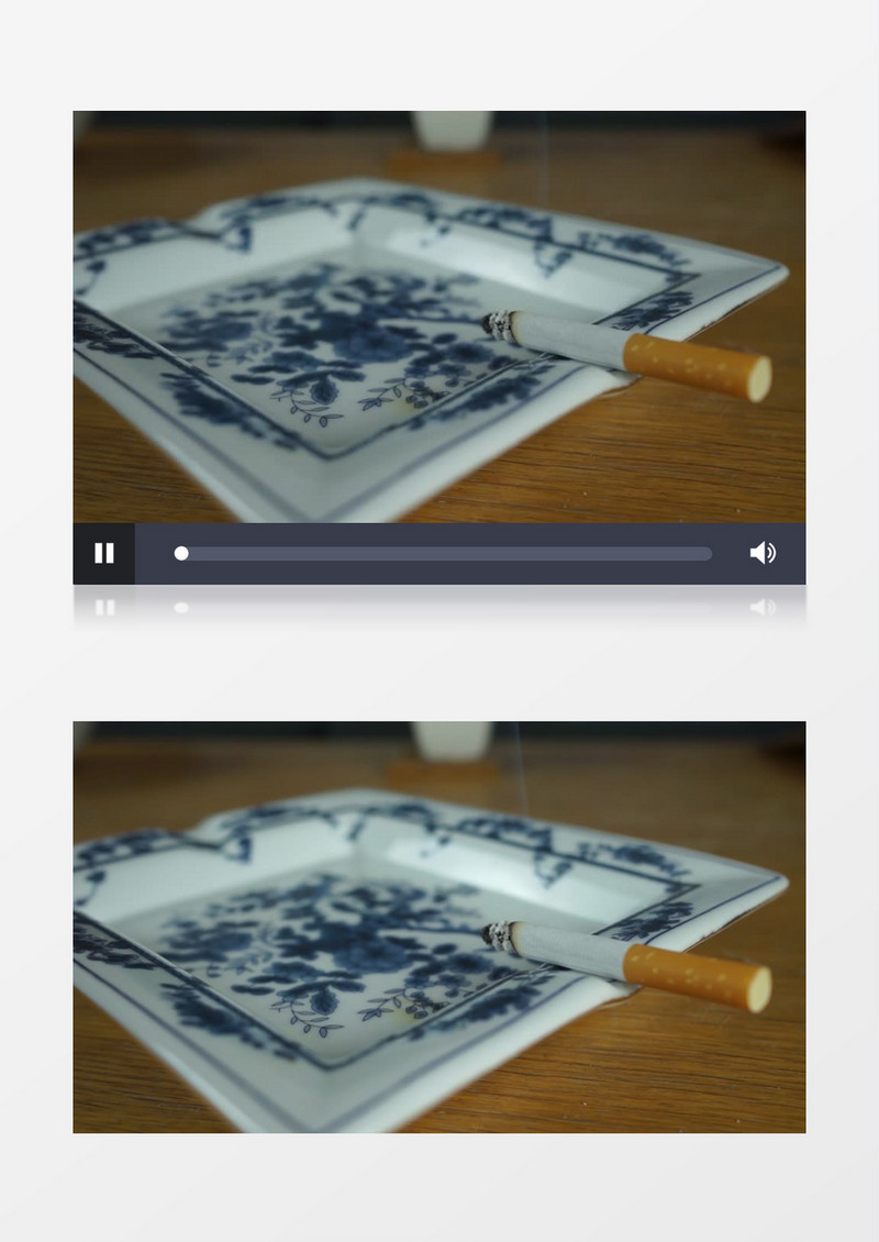 烟灰缸里面点燃的香烟实拍视频