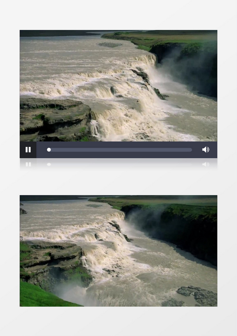 云雾缭绕的壮阔瀑布实拍视频素材