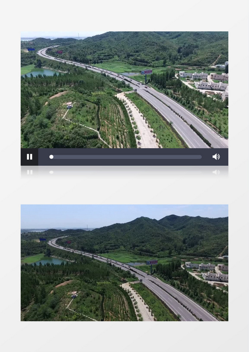 田间公路和房子建筑实拍视频素材