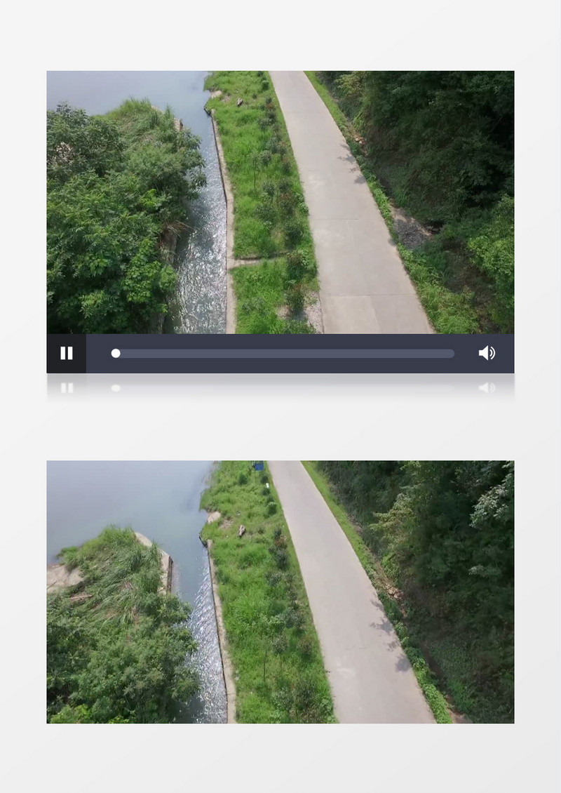 河边树林中的公路实拍视频素材