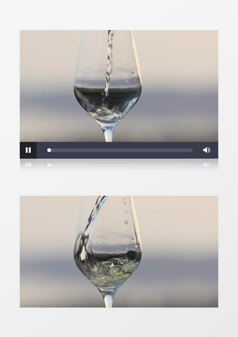 缓慢的往高脚杯中倒入白葡萄酒实拍视频素材