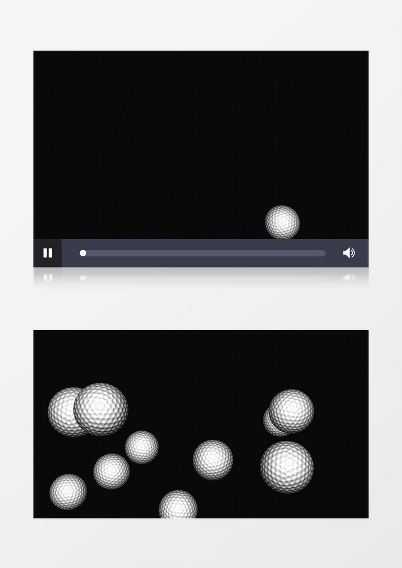 3D动画动态多个高尔夫球飘落视频素材