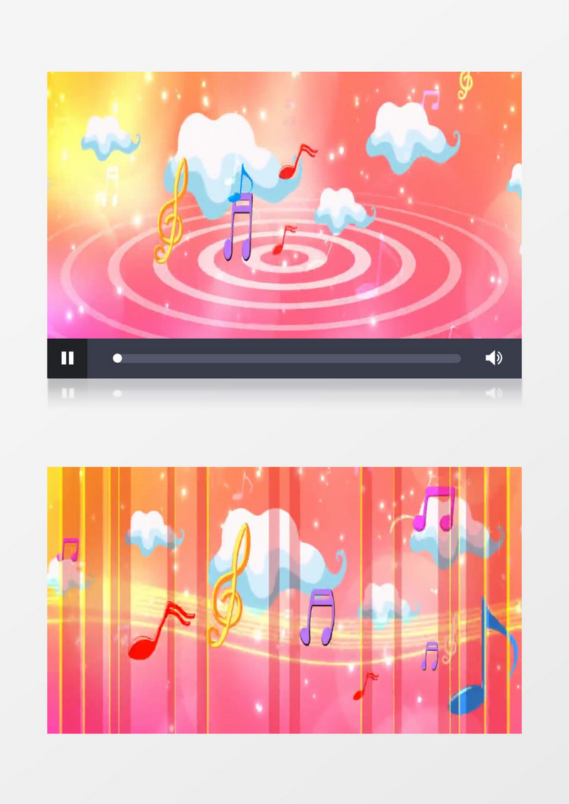 卡通音乐符号背景视频素材