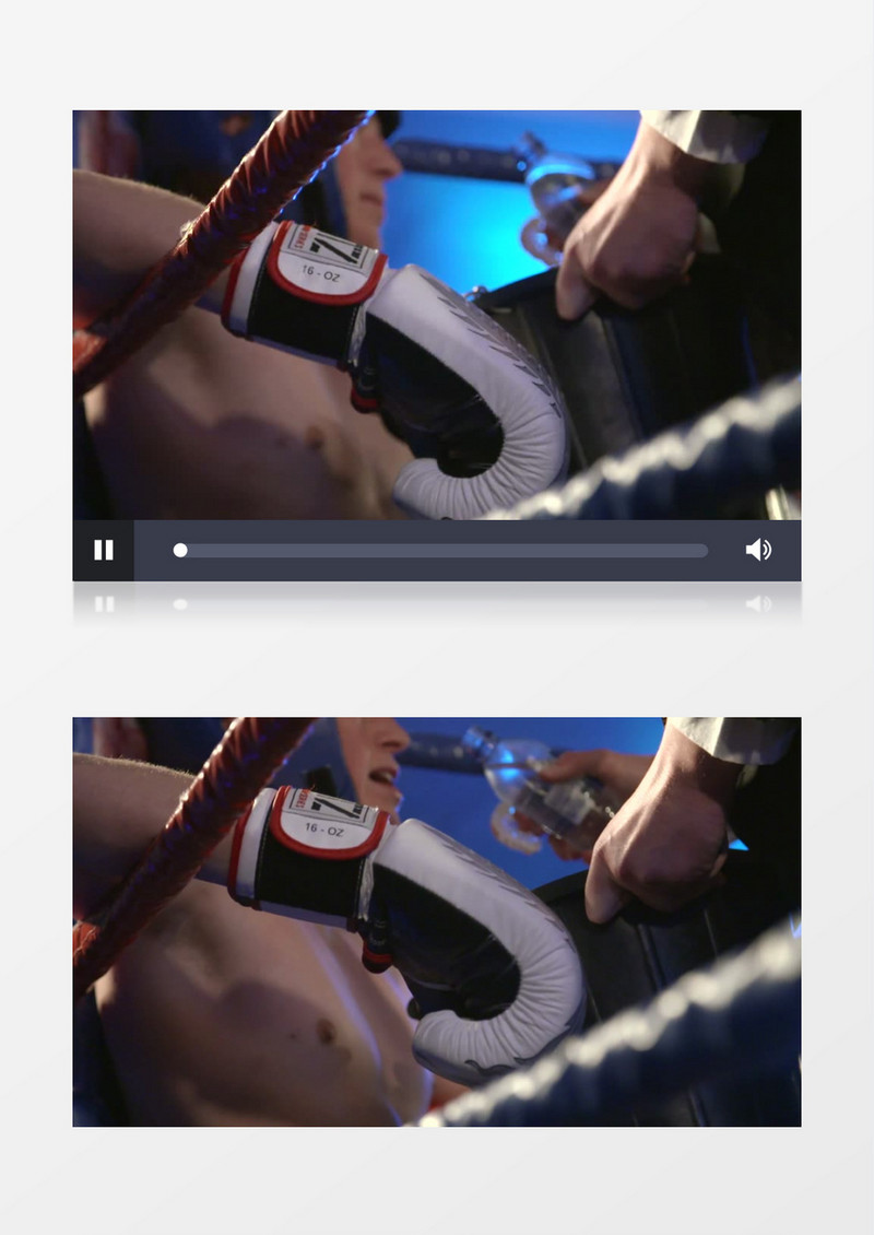 拳击手中场休息实拍视频素材