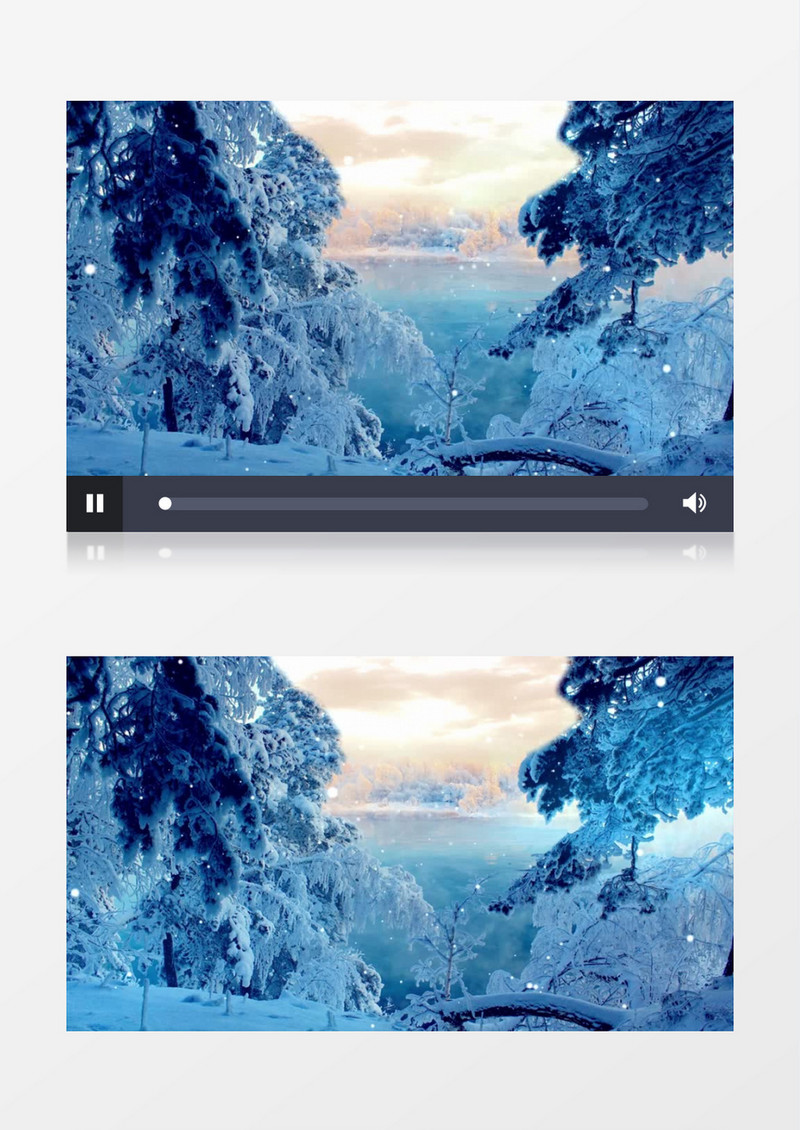 唯美浪漫雪景雪花飘落雪松婚礼背景视频素材