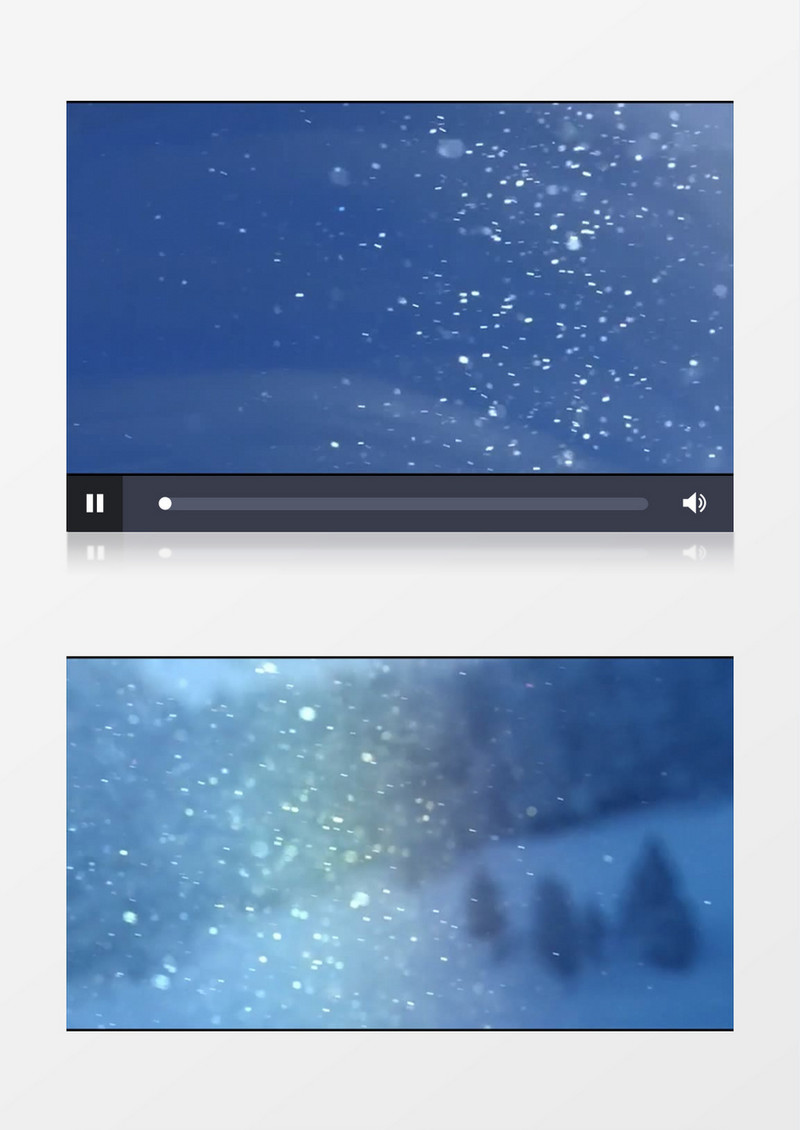 下雪粒子覆盖松树背景视频素材