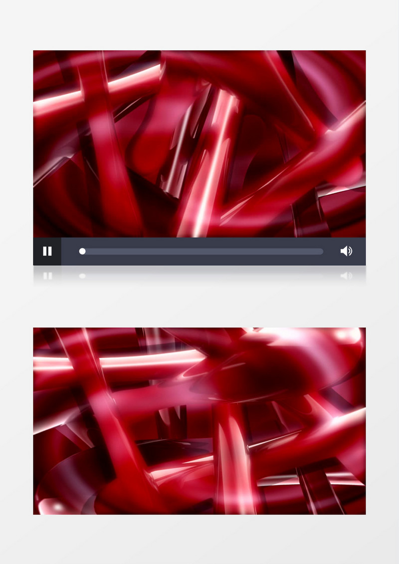 红色光滑圆柱体交错的3D动画视频素材