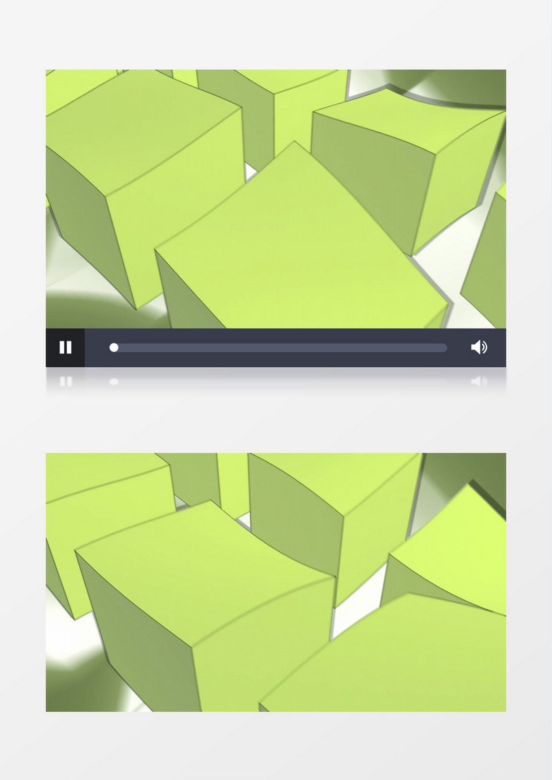 浮动的变形的绿色正方体视频素材