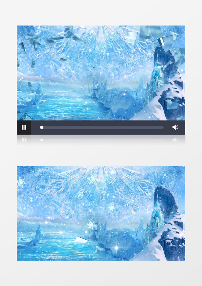 冰雪世界河流背景视频素材