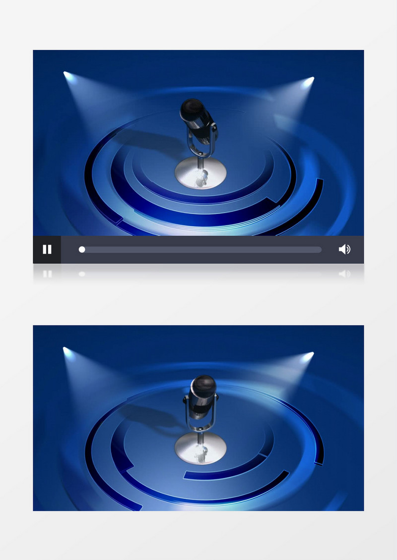 蓝色背景旋转的麦克风视频素材