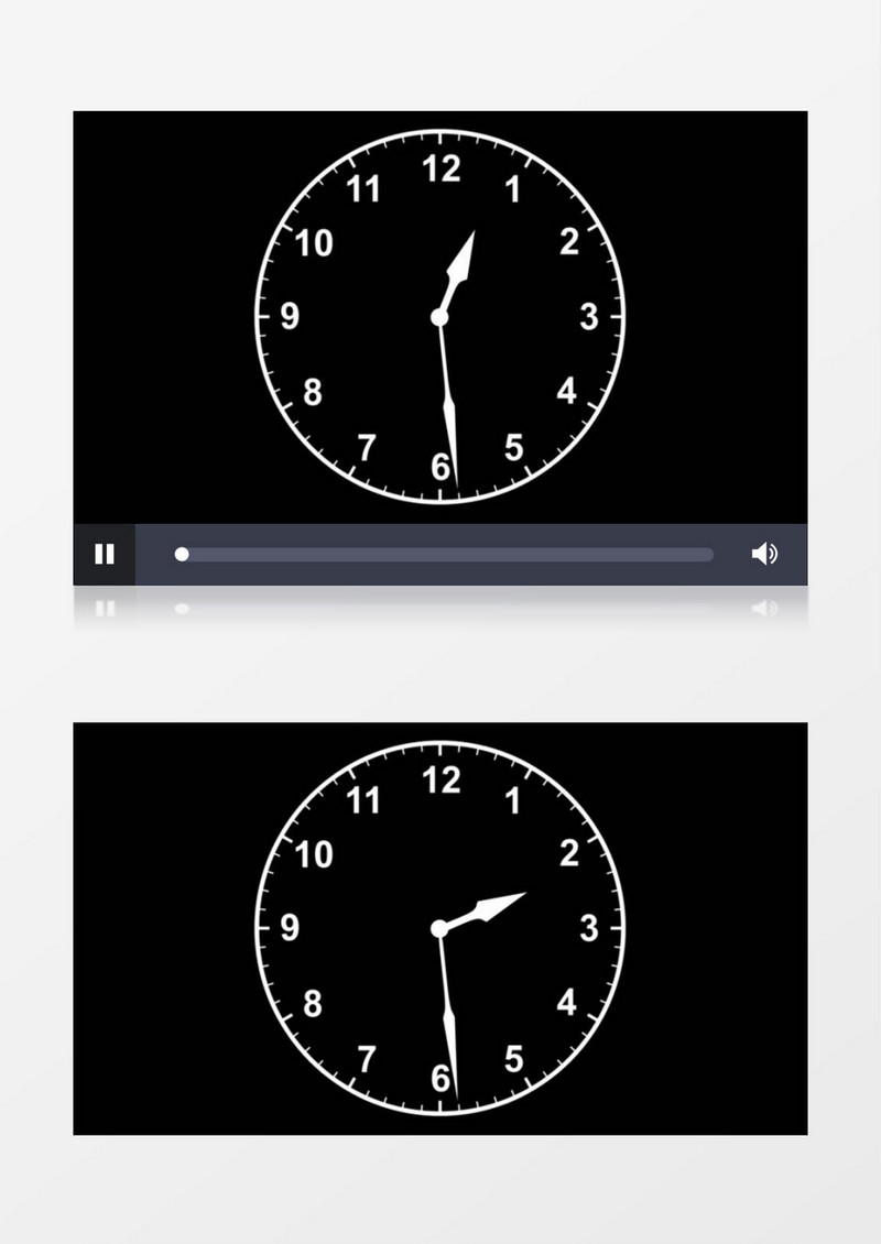 黑色时钟时针分针背景视频素材