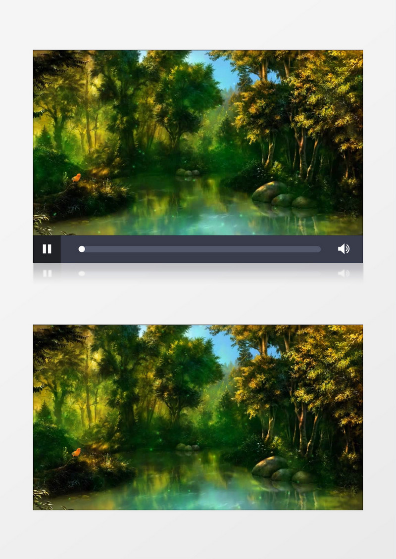 热带雨林树木绿色河流背景视频