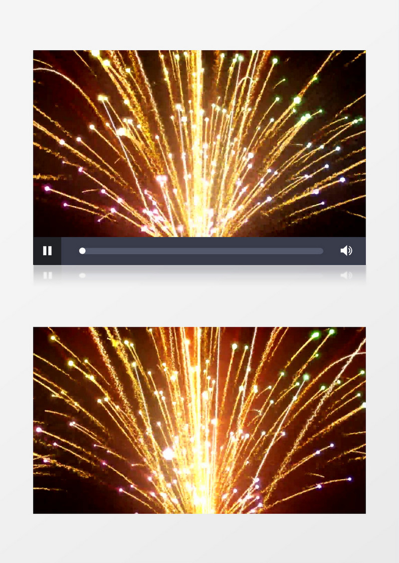 金黄色烟花花束状绽放背景视频素材