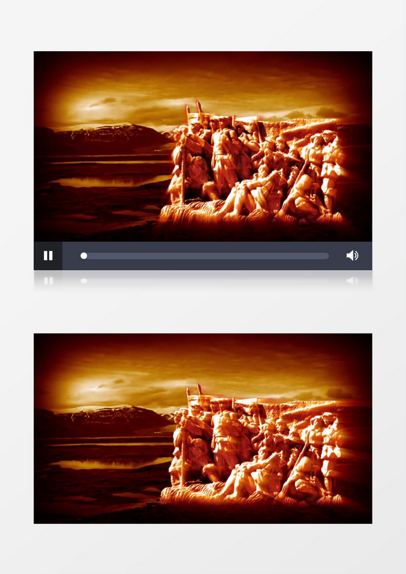 红军解放军雕塑视频素材