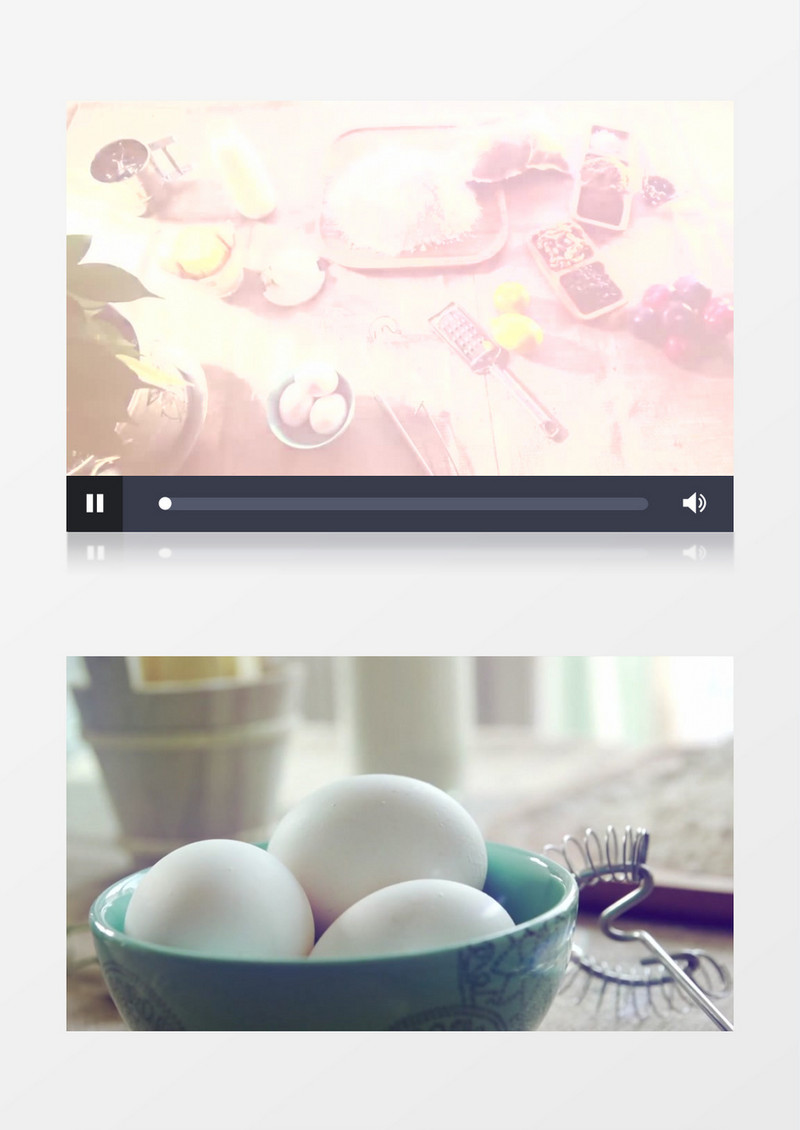 食材鸡蛋面粉白糖牛奶实拍视频素材