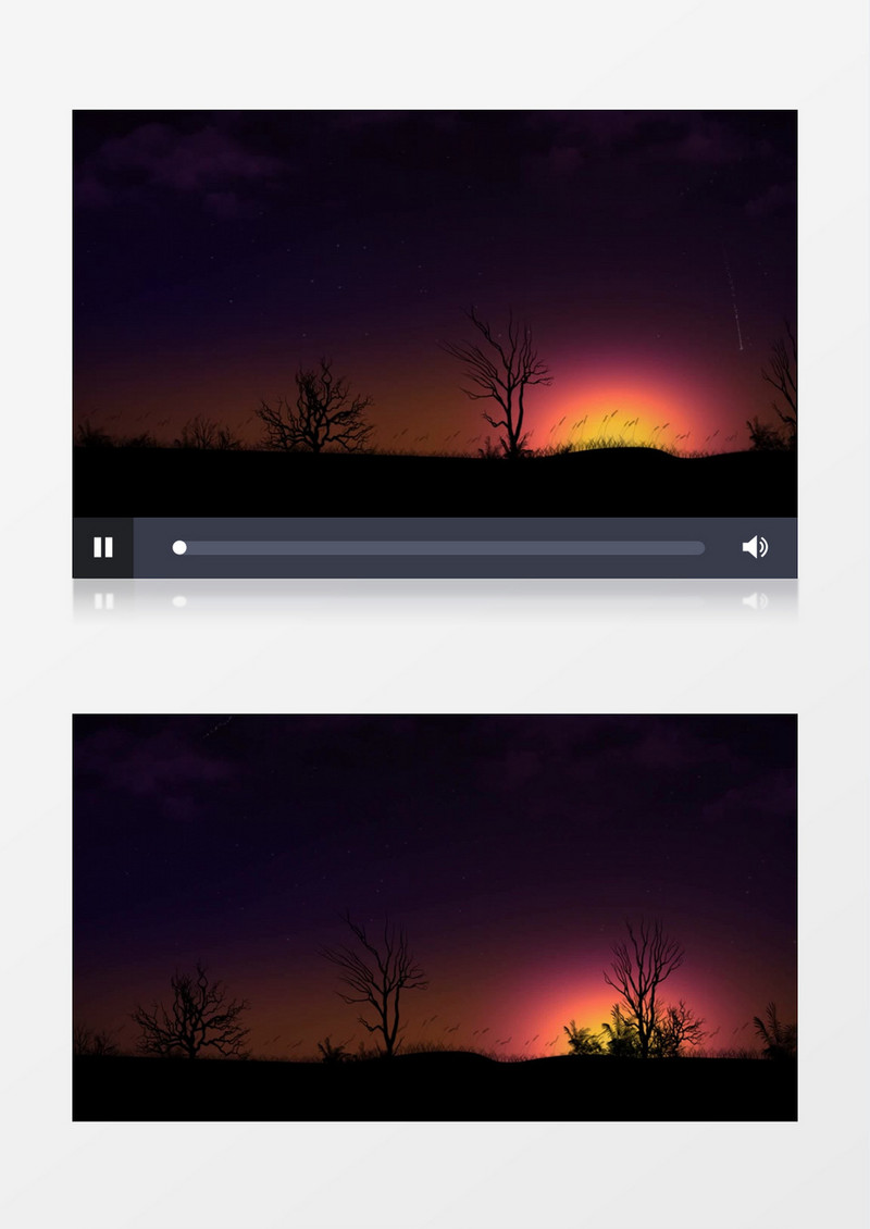 黄昏夕阳落日树林剪影晚霞视频素材