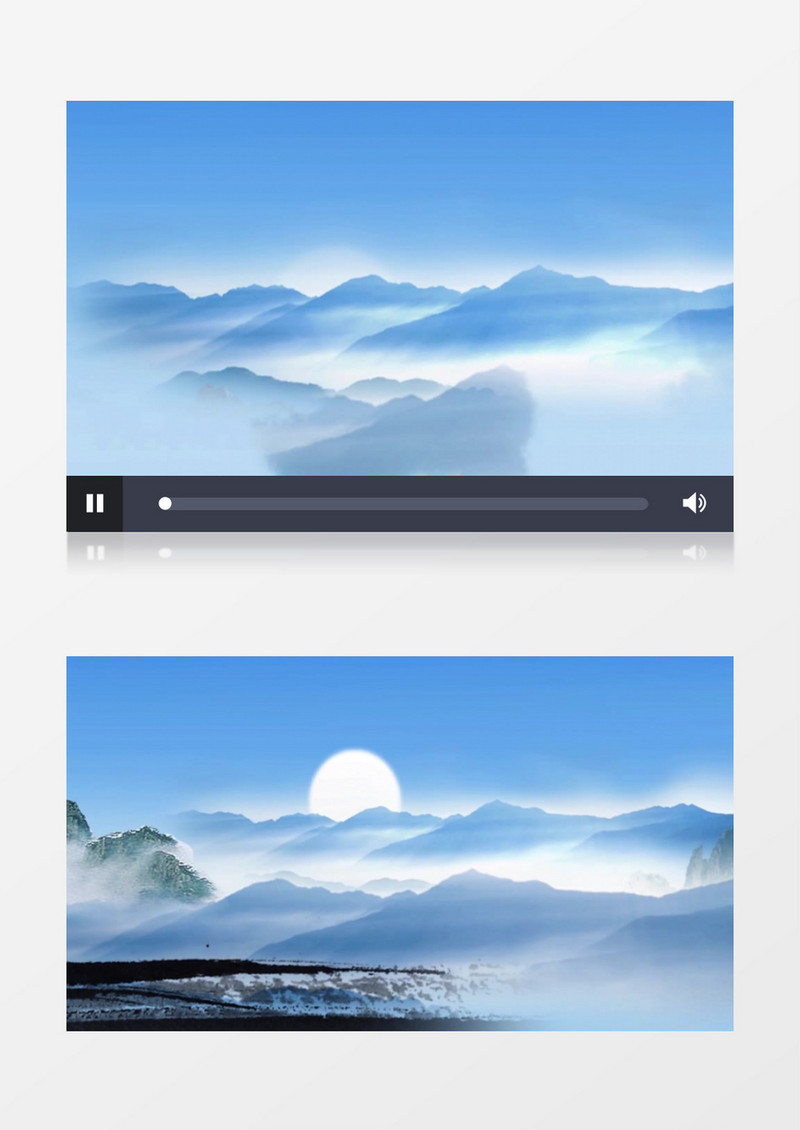 中国风古风水墨山水视频素材