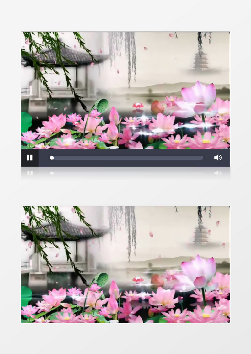 中国风典雅荷花流水视频素材