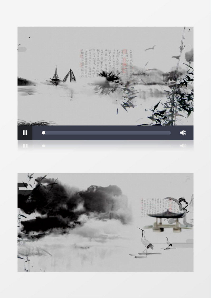 中国风大气泼墨风景视频素材