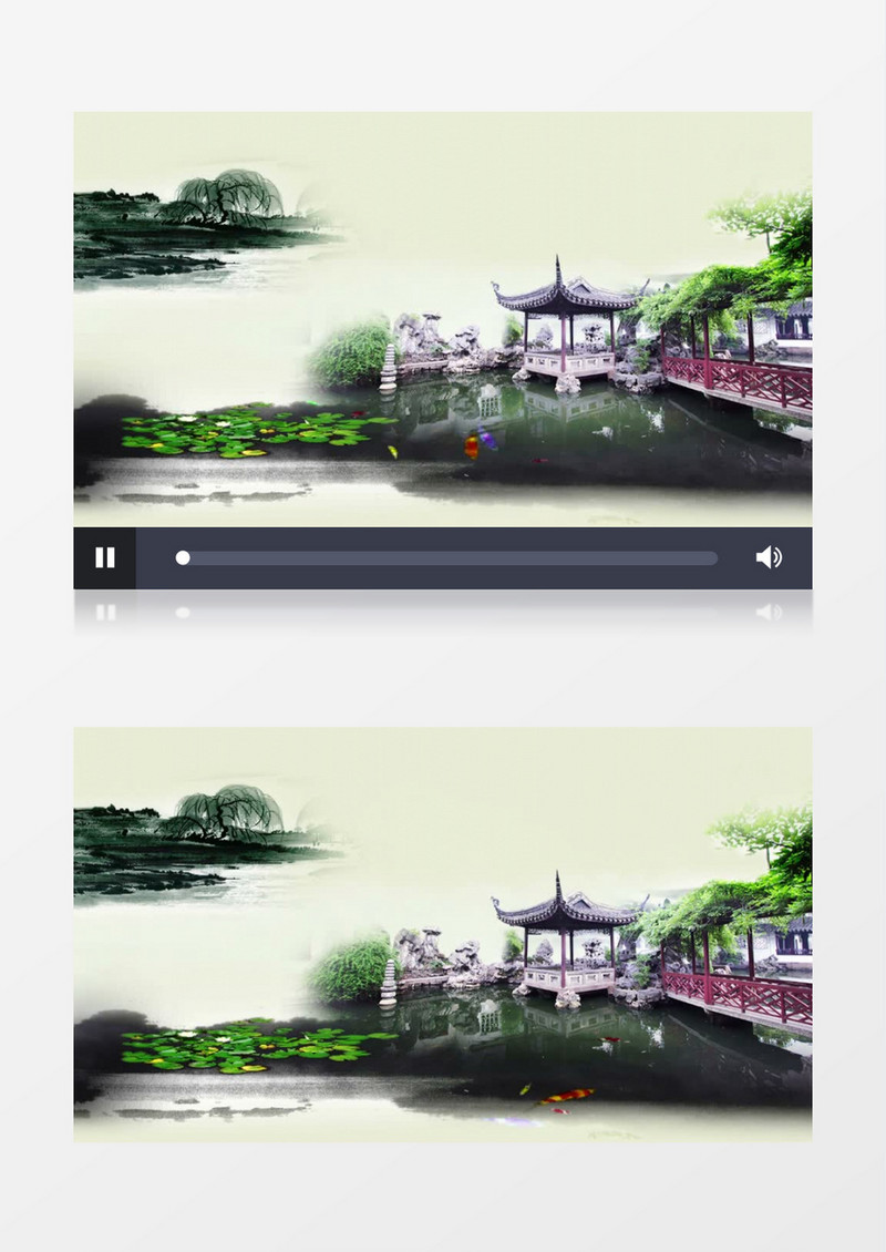 中国风江南水墨荷塘风景视频素材