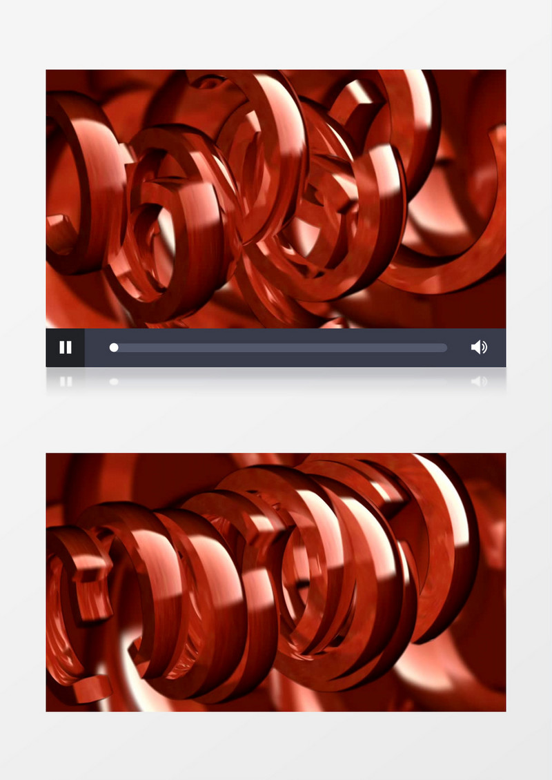 红色滚动的环状物体视频素材