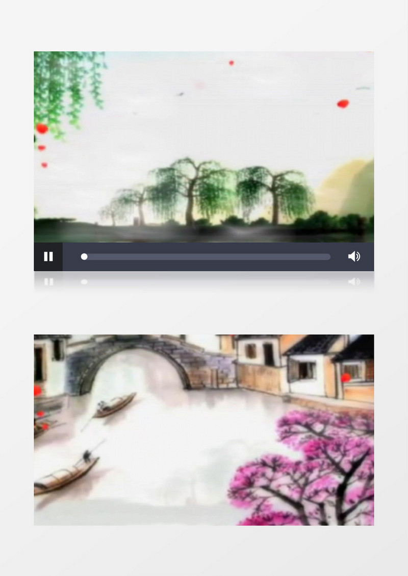 中国风水墨江南水乡风景视频素材