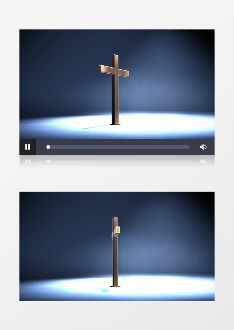 蓝色背景旋转的十字架视频素材