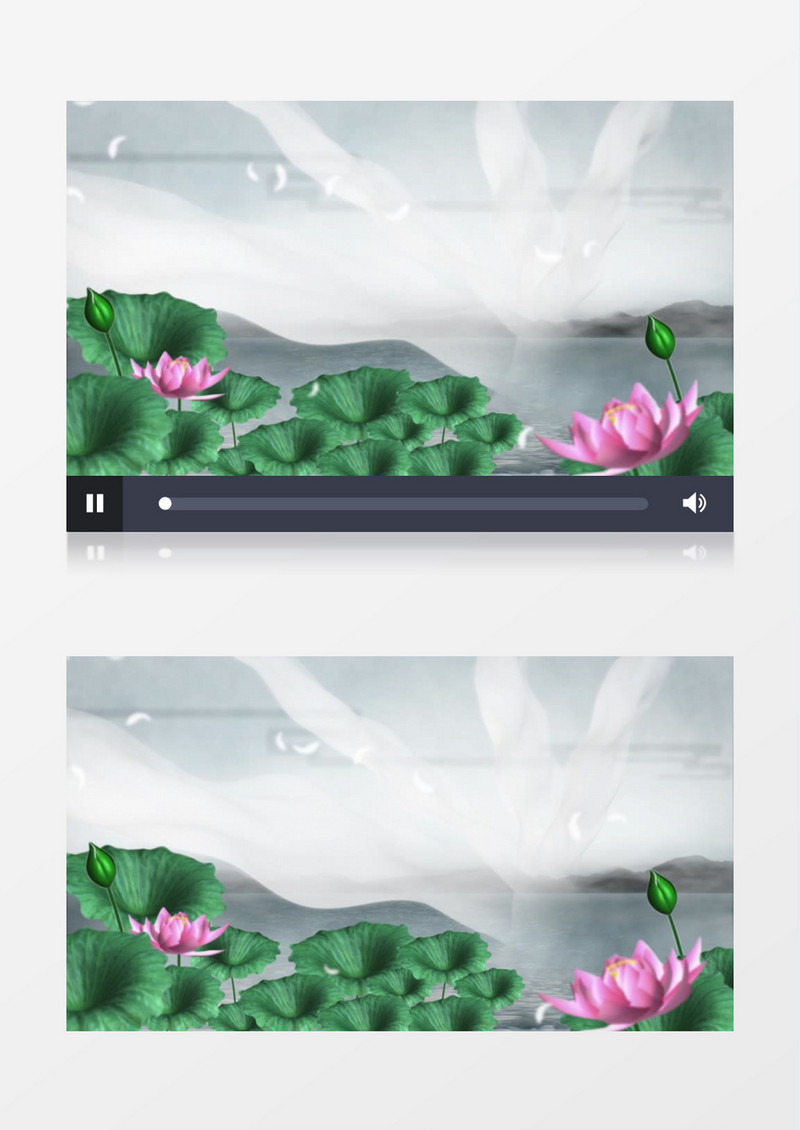 唯美泼墨黑白山黑白飘动背景视频