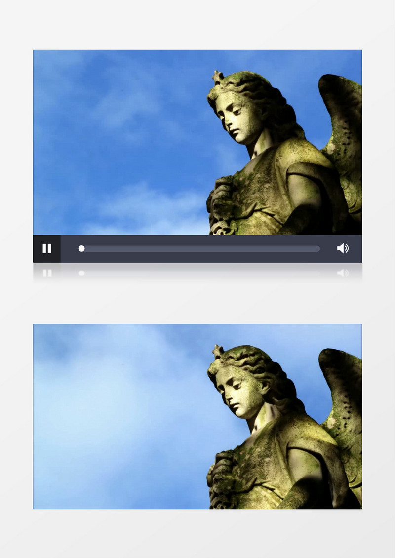 蓝天白云广场圣女雕塑实拍视频素材