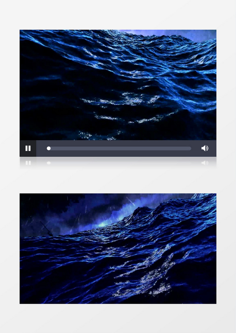 波涛汹涌的海面上雷电交加 背景视频